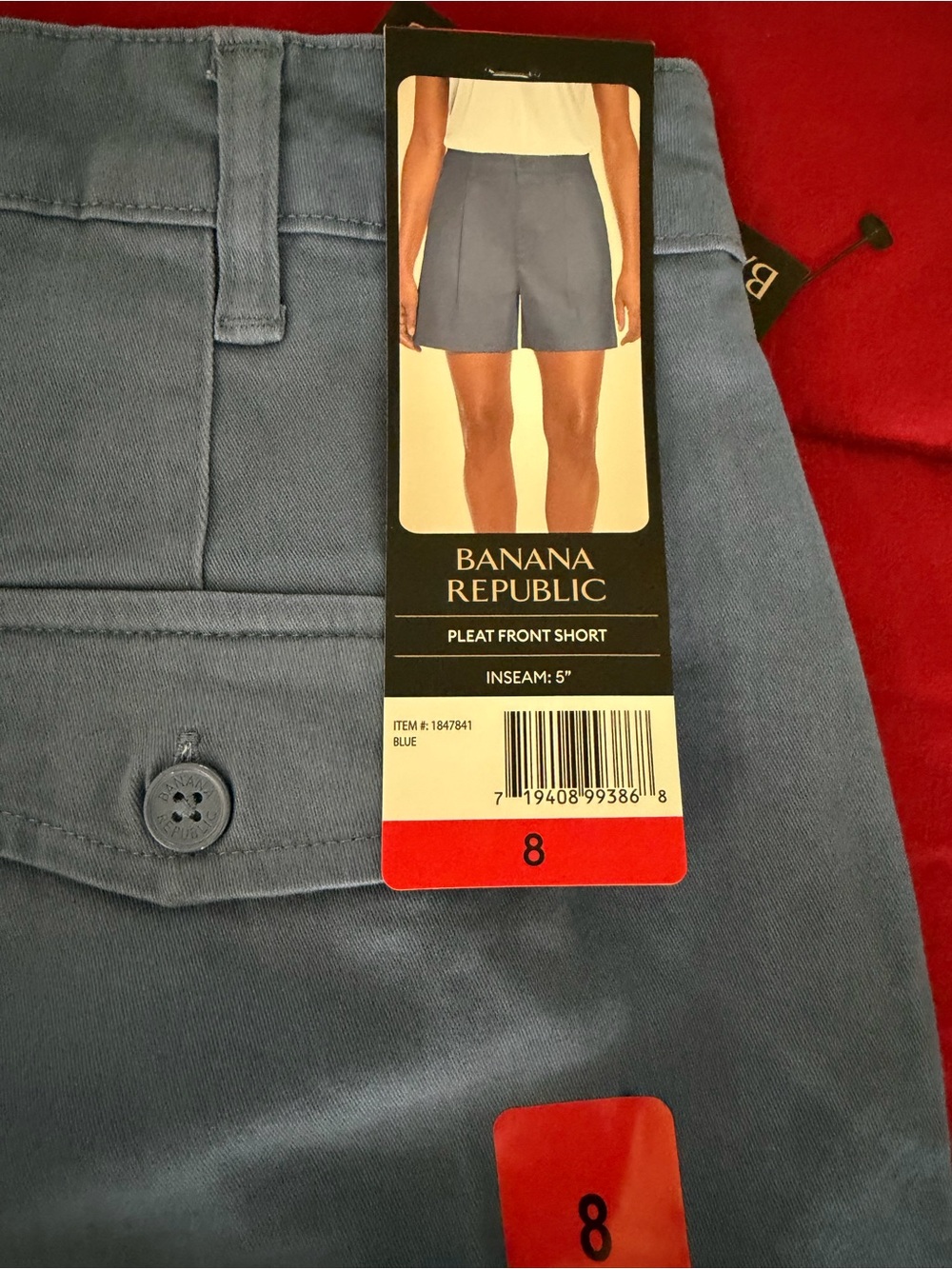 Banana Republic Light Blue Pleat-Front Bermuda Shorts women size 8